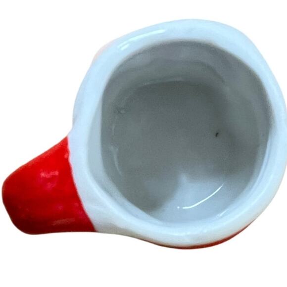 Vintage Japan Winking Santa Christmas Mug Miniature Mug 1 1/2 inches Height - Picture 5 of 5